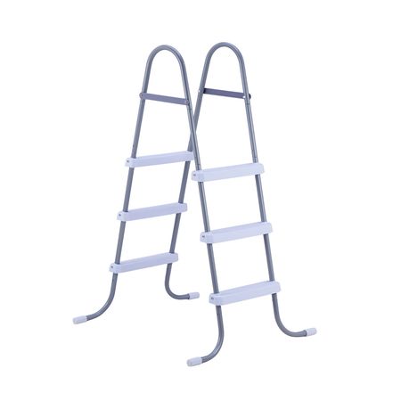 Above Ground Pool Ladder, 3-Step Steel A-Frame Swimming Pool Stairs for 42 in High Wall, 300 lbs Capacity Entry/Exit Steps with Secure Non-Slip Sturdy Wide Step, Easy Setup, Gray & White