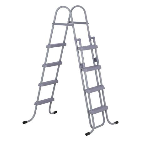 Above Ground Pool Ladder, 4-Step Steel A-Frame Swimming Pool Stairs for 52 in High Wall, 300 lbs Capacity Entry/Exit Steps with Secure Non-Slip Sturdy Wide Step, Easy Setup Outdoor, Gray