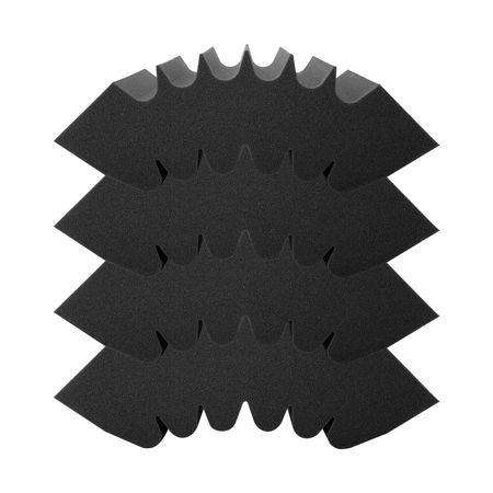 Acoustic Foam Panels, 4 Pack 16.5 x 6.3 x 12 inches, Adhesive High Density Soundproof Wall Panels,Fire-Resistant Acoustic Panel,Sound Dampening Absorbing Panel for Studio Wall and Ceiling,Black