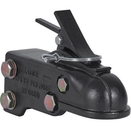 Adjustable Trailer Coupler, 2-5/16" Hitch Ball, 15000 lbs Capacity, Heavy Duty Cast Channel-Mount Coupler with Hardware Kit, Ideal for Towing Station Wagons, Pickup Trucks, SUVs, Black Coating