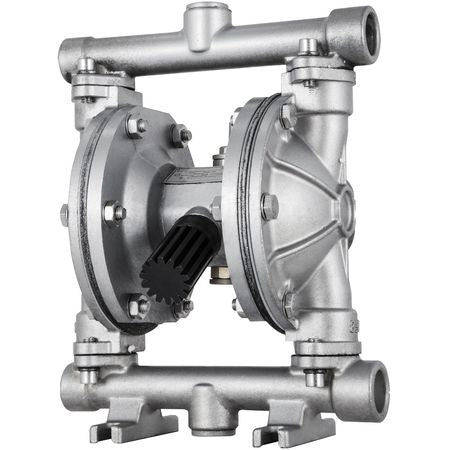 Air-Operated Double Diaphragm Pump, 1/2 in Inlet & Outlet, Stainless Steel Body, 8.8 GPM & Max 120PSI, PTFE Diaphragm Pneumatic Transfer Pump for Petroleum, Diesel, Oil & Low Viscosity Fluids