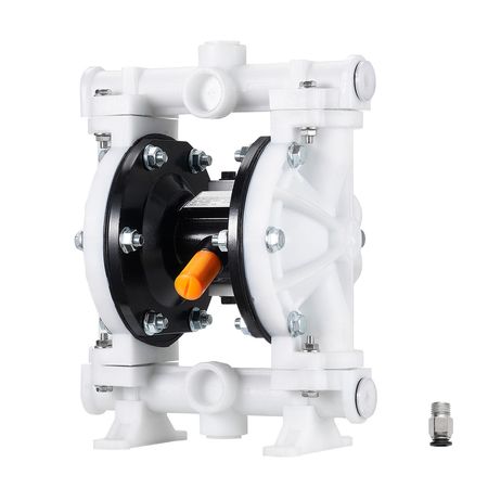 Air Operated Double Diaphragm Pump, 4.4 GPM, 1-1/2 inch Inlet & Outlet Pneumatic Waste Oil Transfer Pump, Max 100 PSI, Polypropylene Body, Air-Operated for Diesel, Grease, Kerosene, Gasoline