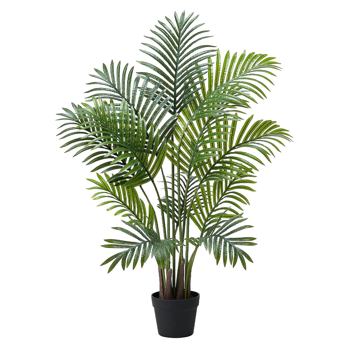 Artificial Areca Palms 4 ft, 2 Pack Fake Palm Tropical Plants with White Tall Planter, Faux Floor Silk Plant in Pot, Large Tree for Home Office Living Room Decor House Warming, Indoor Outdoor