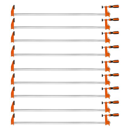 Bar Clamps for Woodworking, 8-Pack, 36" Opening F Clamps, 600 lbs Load Limit, with Plastic Pad and Self-Locking Design, Premium Cast Iron and Carbon Steel, for Wood Working and Metal Working