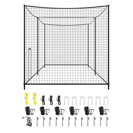 Baseball Batting Cage, 35.0 x 10.5 x 10.2 FT Freestanding Portable Batting Cage, Hitting Cages with 45-Ply Knotted HDPE & Long Positioning Ropes, Battings Cages Netting for Indoor Outdoor