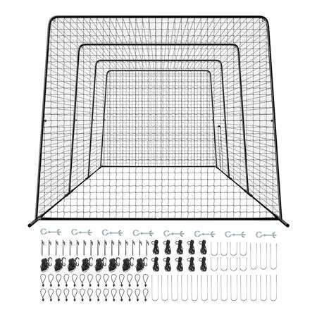 Baseball Batting Cage, 39.4 x 12.1 x 10.2 FT Freestanding Portable Batting Cage, Hitting Cages with 45-Ply Knotted HDPE & Long Positioning Ropes, Battings Cages Netting for Indoor Outdoor