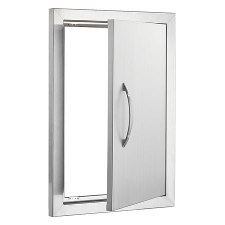 BBQ Access Door, 14W x 20H Inch Single Outdoor Kitchen Door, Stainless Steel Flush Mount Door, Wall Vertical Door with Handle, for BBQ Island, Grilling Station, Outside Cabinet