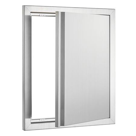 BBQ Access Door, 18W x 21H Inch Single Outdoor Kitchen Door, Stainless Steel Flush Mount Door, Wall Vertical Door with Recessed Handle, for BBQ Island, Grilling Station, Outside Cabinet
