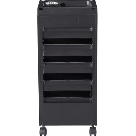 Beauty Salon Trolley Cart, Plastic Salon Rolling Cart for Stylist with 5 Removable Drawers & Dryer Holder, Rolling Hairdressing Cart with 4 Wheels (2 Lockable) for Beauty SPA Barbershop