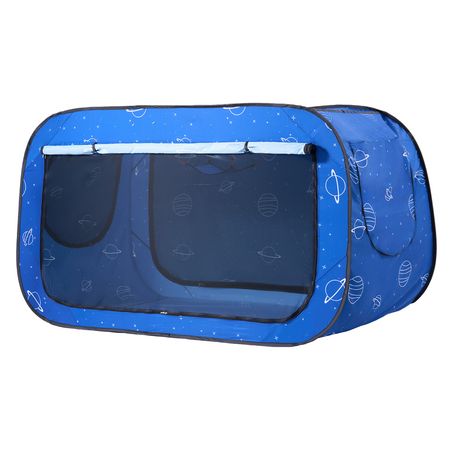 Bed Tent, Pongee Fabric, 2 Doors Breathable Dream Tent with 0.33 in Fiber Poles on Bed Privacy, Full Size Block out Light Sleeping Bed Canopy, Fit for Kids Playhouse and Adults Sleeping Tent