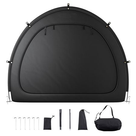 Bike Storage Tent, 5+ Bikes, Outdoor Spacious Bike Storage Tent with Ventilated Window, Waterproof Fan-Shaped Bike Tent with High Strength Fiberglass & Dual Zippers, Fit for Bicycle