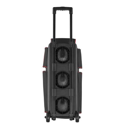 Bowling Ball Bag, 3 Ball Double Roller Bowling Bag with Wheels, Featuring a Separate Compartment for Shoes (Up To US Size 16) & Oversized Accessory Pocket, Retractable Handle Extends to 41.34 in