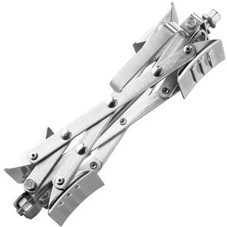 Camper Wheel Chock Stabilizer, X-shaped RV Stabilizer Wheel Chock, Fit for 1.5" to 10" Tire Space, 2 Sets of Wheel Chocks with Ratchet Wrench and Storage Bag for Campers Travel Trailers Trucks
