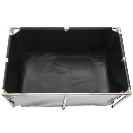 Canvas Fish Pond, 126.8 Gal Above Ground Fish Pond, PVC Koi Tank with Clear Viewing Panel, Rectangular Goldfish Tank with Stainless Steel Frame & Drain Valve, for Breeding Koi, Irrigation(Black)