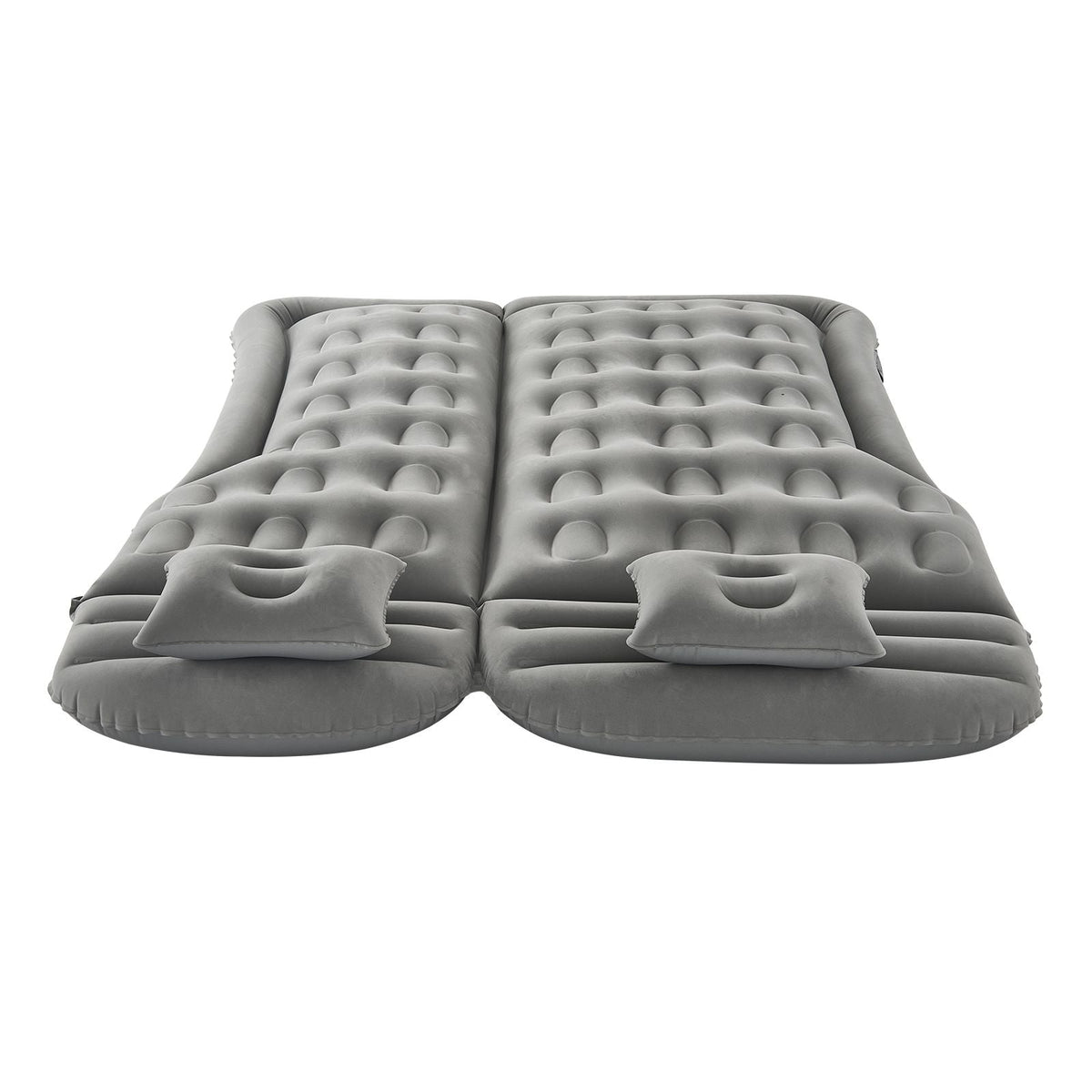 Car Air Mattress, Inflatable Car Camping Mattress, Flocking Thickened Travel Beds, Comfortable and Durable Portable Sleeping Pad with Air Pump, Nozzle, Carry Bag, Fits Most SUV MPV Sedan, Gray