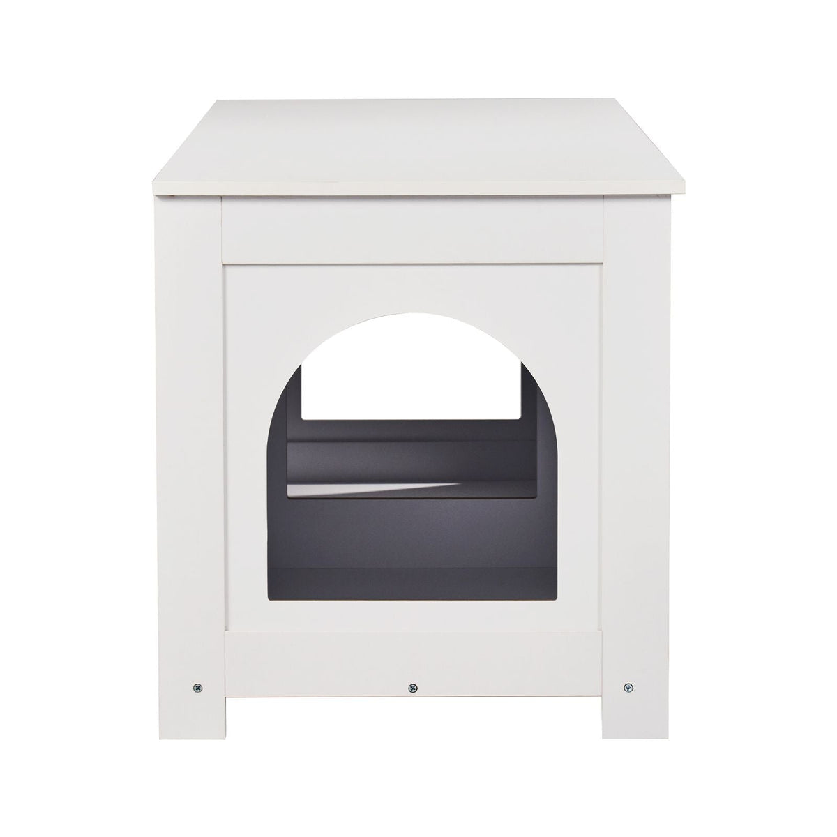 Cat Litter Box Enclosure for 2 Cats, Litter Box Furniture Hidden with Double Rooms, Wooden Cat Box Cabinet Fit Most of Litter Box, 47.2"L x 18.5"W x 19.7"H, White
