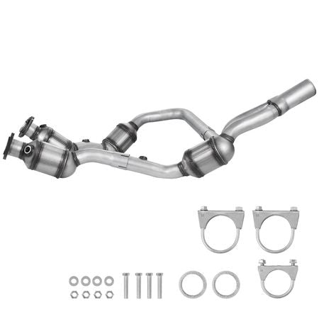 Catalytic Converter, 2 Pack, Compatible with 2007-2009 Jeep Wrangler 3.8L V6, Front, Right, Replacement OE 50482, Stainless Steel Material High Flow Converter, for Exhaust Gas Purification