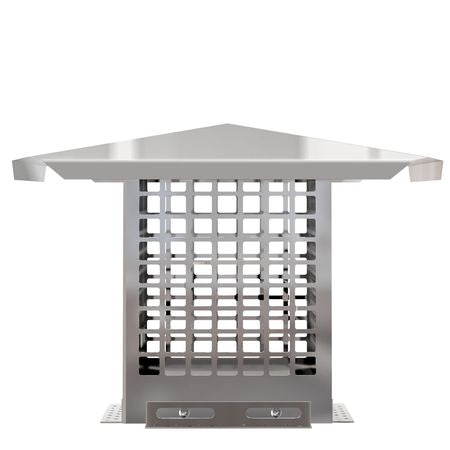 Chimney Cap, 8\" x 8\" Flue Caps, 304 Stainless Steel Fireplace Chimney Cover, Adjustable Metal Spark Arrestor with Bolts Screws, Mesh Chimney Flue Cover for Outside Existing Clay Flue Tile