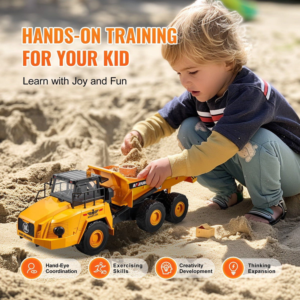 Christmas Gift! RC Remote Control Dump Truck Toy Construction Vehicle Toy 11CH 1:18 Scale