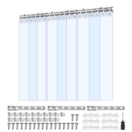 Clear PVC Strip Curtain, 80 in Height x 36 in Width x 0.08 in Thickness, 6 PCS Walk in Freezer Cooler Curtain Strips, Smooth Waterproof Plastic Door Strips for Warehouse, Freezer, Garage Doors