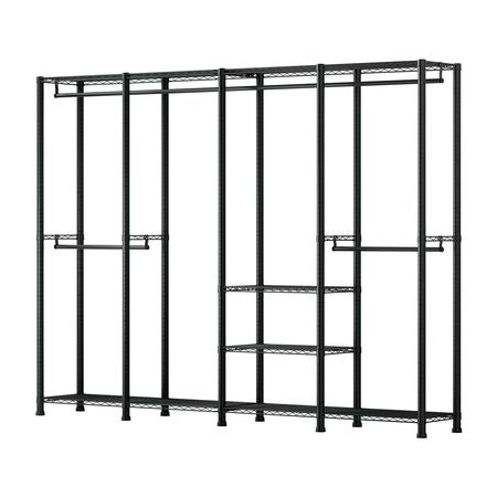 Clothing Garment Rack, Heavy Duty Closet Wardrobe, Adjustable Tiers Clothes Racks with Steel Frame, 1100 lbs Load Capacity Clothes Rack with 4 Hanging Rods for Bedroom, Clothing Store, Hallway