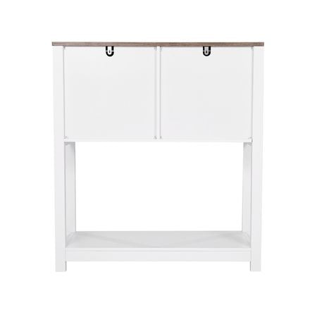 Coffee Bar Cabinet, 31.5 x 13.8 x 34.6 in Farmhouse Coffee Bar Cabinet with 3-Tier Storage, Coffee Bar Table with Magnet Doors, Farmhouse Sideboard Buffet Cabinet for Living Room, Entryway