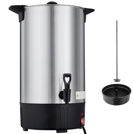 Commercial Coffee Urn, 100 Cup 15 L Hot Beverage Dispenser with Dripless Faucet, Quick-Brewing Stainless Steel Large Commercial Coffee Maker, for Catering, Business, Party, Church & Restaurant