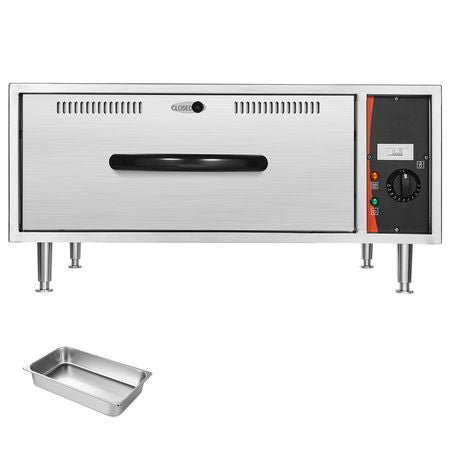 Commercial Electric Drawer Warmer, Single-Drawer Stainless Steel Food Warmer, Freestanding Standard Warming Drawer Cabinet, 85 Fahrenheit –185 Fahrenheit Wide Temperature Range