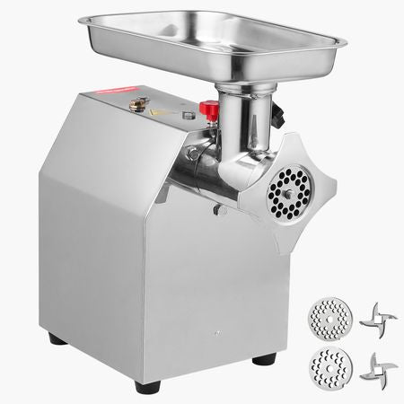 Commercial Electric Meat Grinder, 7 lbs/min Capacity, #12 Industrial Meat Mincer with 2 Stainless Steel Blades, 2 Grinding Plates, 850W Heavy-Duty Sausage Maker Stuffer, for Kitchen, Restaurant