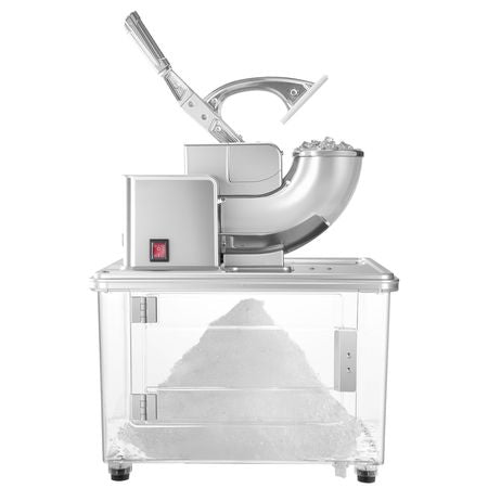 Commercial Ice Crusher 661LBS/H, 350W Electric Snow Cone Machine with 4 Blades, 1400RPM Stainless Steel Shaved Ice Machine with 11 Gal Crushed-Ice Box, for Family Restaurants Bars, White