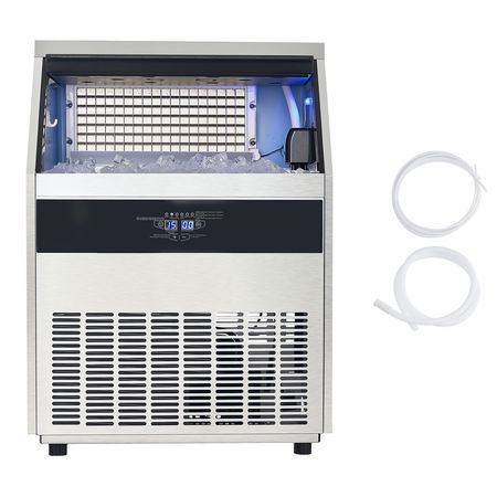 Commercial Ice Maker Machine, 265lbs/24H Ice Maker Machine with 88lbs Storage Capacity, 126 Ice Cubes in 15 Minutes, LED Digital Display Freestanding Self-Cleaning for Bar Office Restaurant