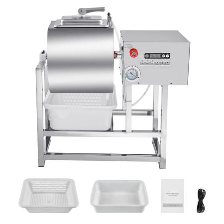 Commercial Meat Tumbler Marinator, 40L Vacuum Tumbler Marinating Machine with Bidirectional Rotation and 3-Speed, Stainless Steel Vacuum Curing Machine for Chicken Pork Fish, Steak House