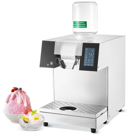 Commercial Snowflake Ice Machine, 397LBS/24H Snowflake Ice Maker, Stainless Steel Ice Shaver Machine, Electric Snow Cone Maker, Liquid Cooling System for Rapid Heat Dissipation, Ice Cream