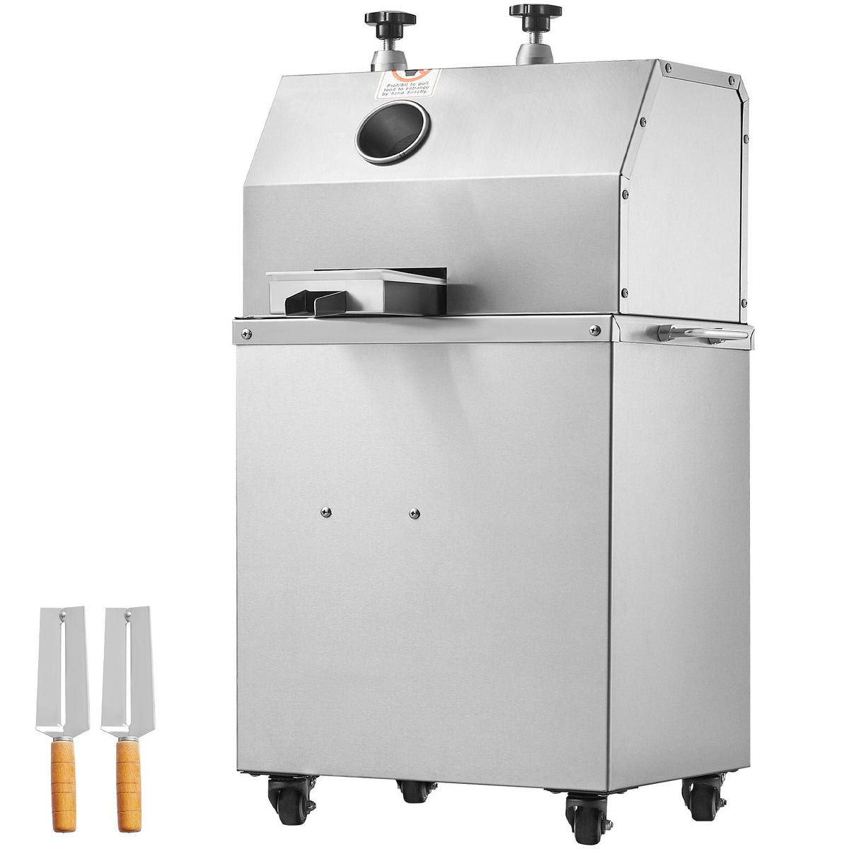 Commercial Sugar Cane Juicer, 750W Electric Sugarcane Juicer Machine with 661LBS/H High Output, 3 Stainless Steel Rollers, Sugarcane Juice Press Extractor Squeezer on Wheels for Home/Commercial