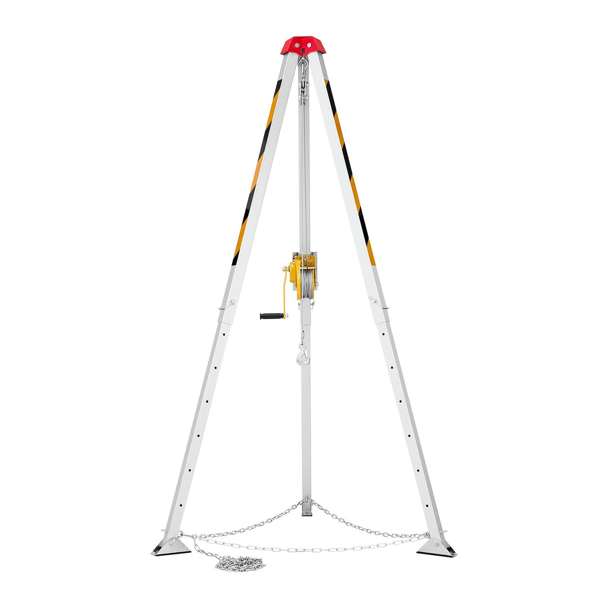 Confined Space Tripod Kit, Heavy Duty Rescue Tripod Lifting Hoist 1200 lbs Winch, 4.1 ft Adjustable Legs, 65 ft Cable Portable Kit, 32.8 ft Fall Protection, 4.40-7.05 ft Working Height