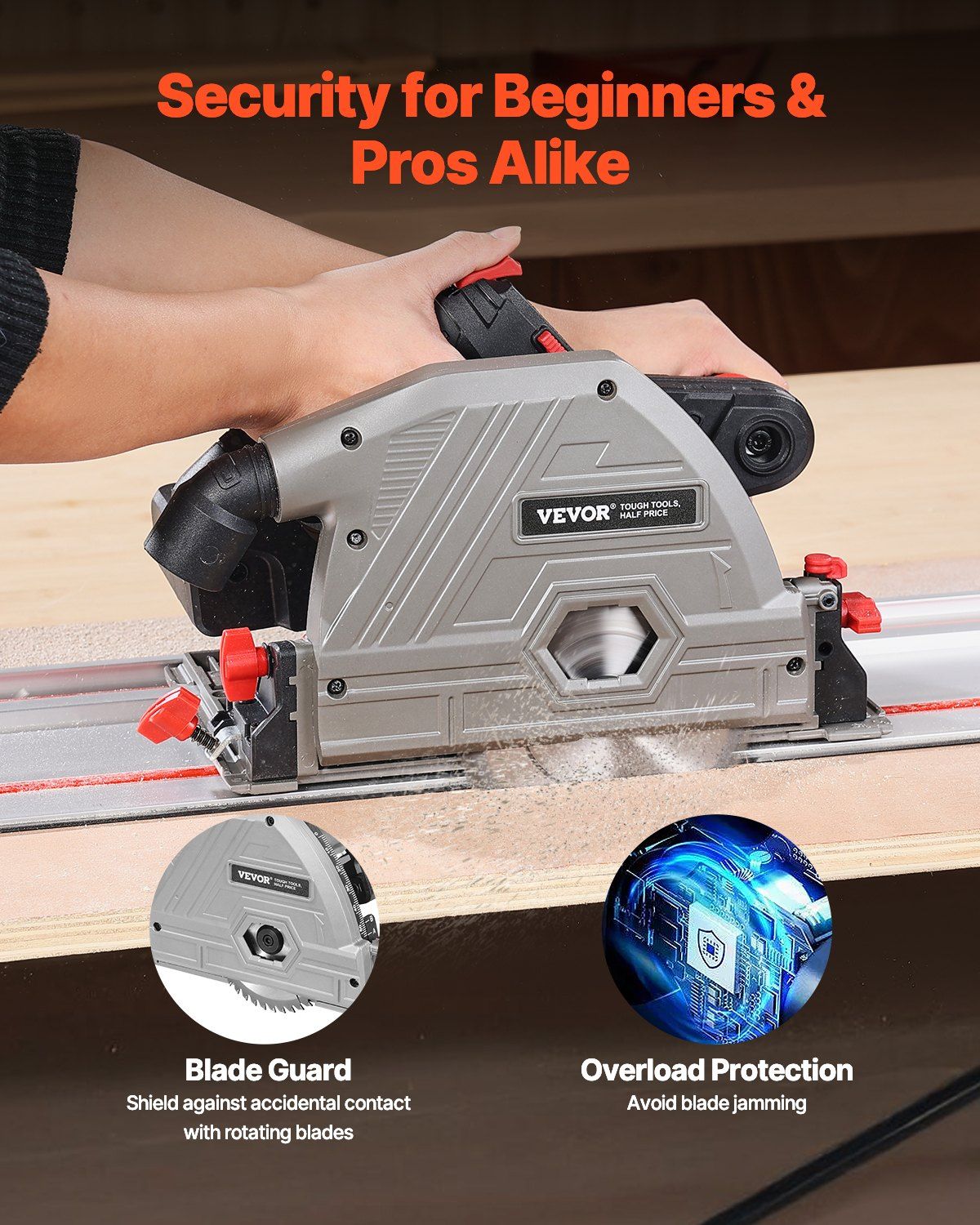 Cordless Track Saw 5-1/2 in Plunge-Cut Circular Saw Kit 20V Battery (Tool Only)
