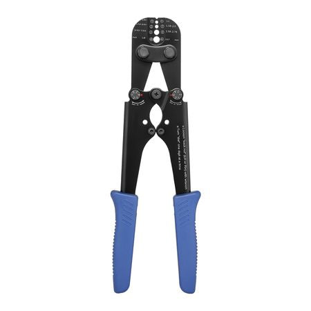 Crimping Tool, 3/64" - 1/8" Steel Wire Rope Crimper, with Clear Metric and Imperial Markings, Adjustable Force, Crimp Pliers for Aluminum Oval and Dual Sleeves, and Annealed Copper Sleeves
