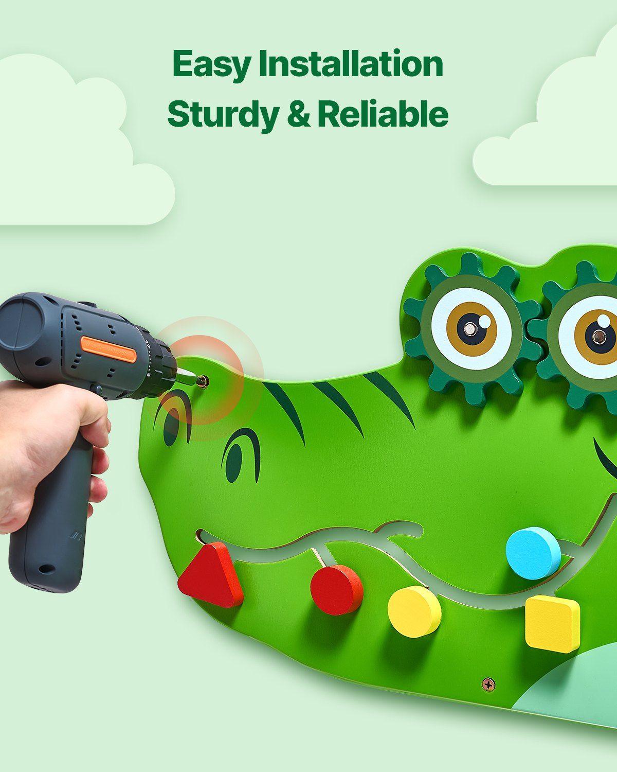 Crocodile Activity Wall Busy Board Panels 9 Activities Sensory Wall Panel