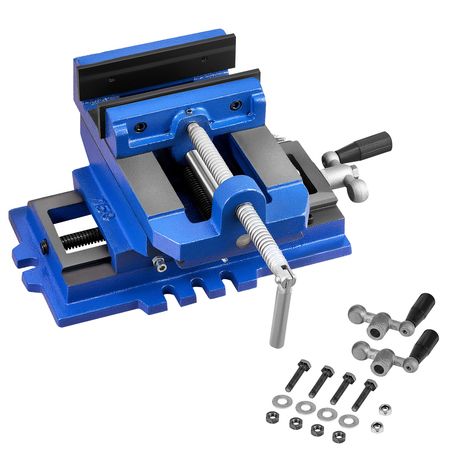Cross Slide Drill Press Vise, 4 Inch Jaw Width, 2 Way X-Y Axis Bench Vise, 3.5 Inch Max Jaw Opening, Heavy Duty Cast Iron, Workbench Vice Clamp, for Woodworking Drilling CNC Milling Machine