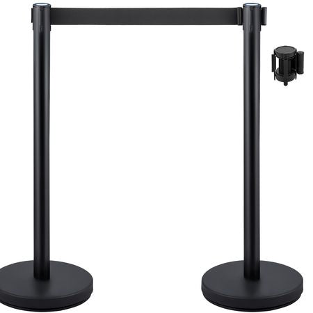 Crowd Control Stanchions, 6-Pack Crowd Control Barriers with 3PCS 6.5FT Retractable Belt, Stanchion Posts Queue Pole for Crowd Control Barriers, Easy Assembly