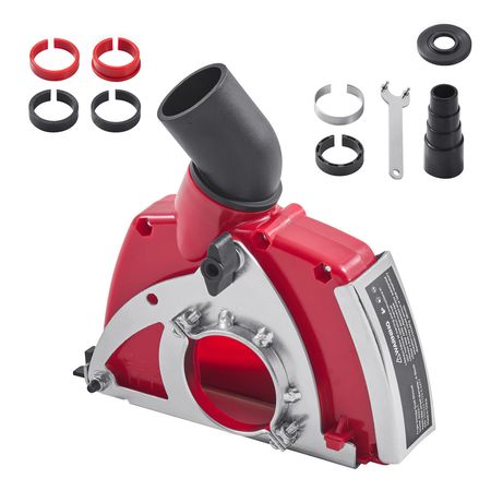 Cutting Dust Shroud for Angle Grinders, Universal 4-5 in Angle Grinder Dust Shroud with 6 Clamping Washers, Adjustable Cutting Depth, Connect to Vacuum Cleaner, for Wood Concrete Wall Stone