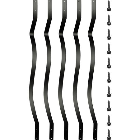 Deck Balusters, 51 Pack Metal Deck Spindles, 32.25\"x1\" Staircase Baluster with Screws, Aluminum Alloy Deck Railing for Wood and Composite Deck, Stylish Baluster for Outdoor Stair Deck Porch