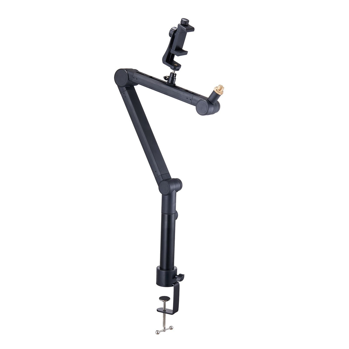 Desk-Mounted Microphone Arm, Flexible 360° Rotation, Adjustable Stand with Universal 3/8" to 5/8" Adapter and Headphone Holder, Compatible with Blue Yeti, Hyperx Quadcast, and More