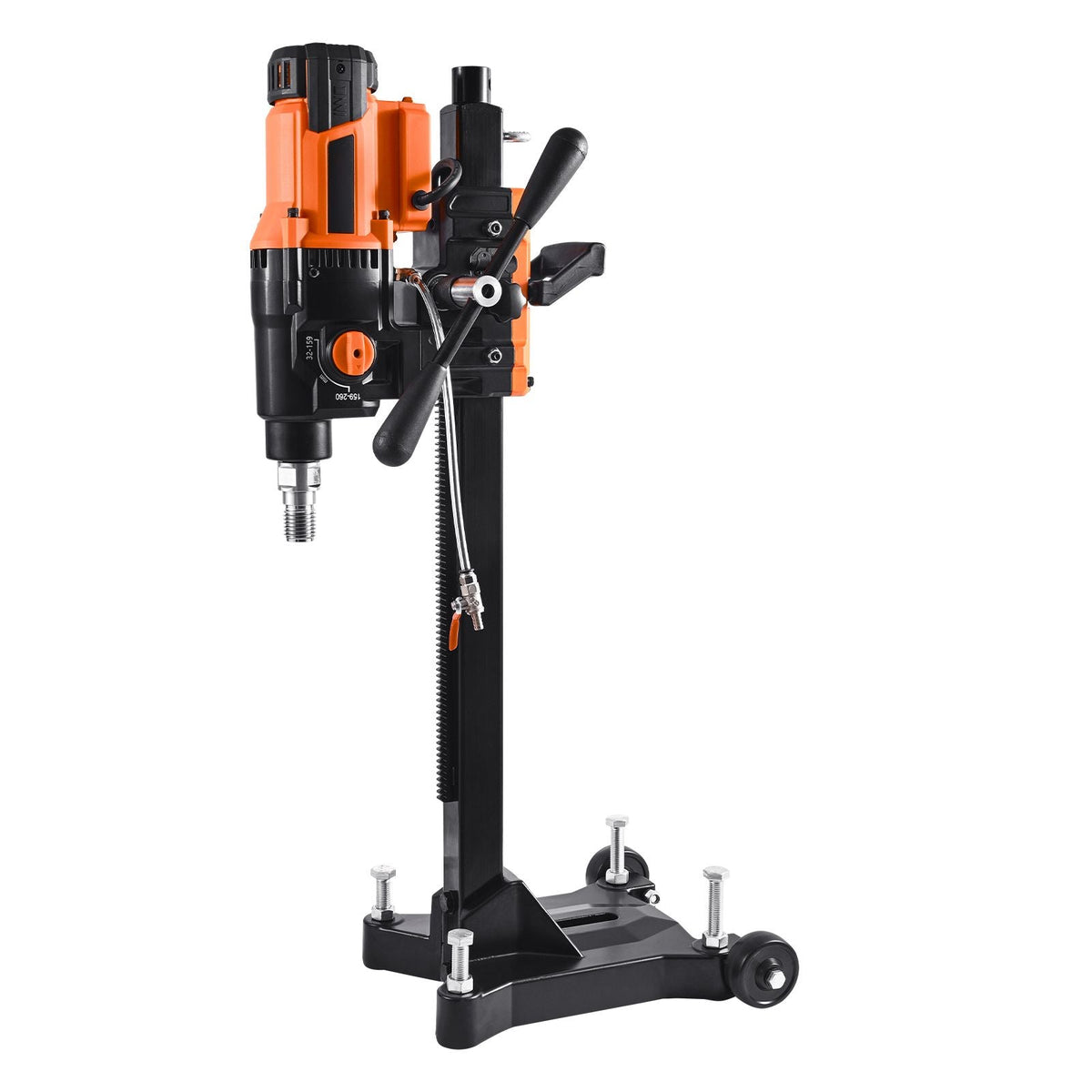 Diamond Core Drilling Machine, 0.8-10 in Drilling Diameter, Stand-Mount Dry and Wet Concrete Core Drill Rig with 10 Bits, 470/800 RPM 2-Speed, UNC1 1/4-7 Thread, for Concrete Brick Stone, 2500W