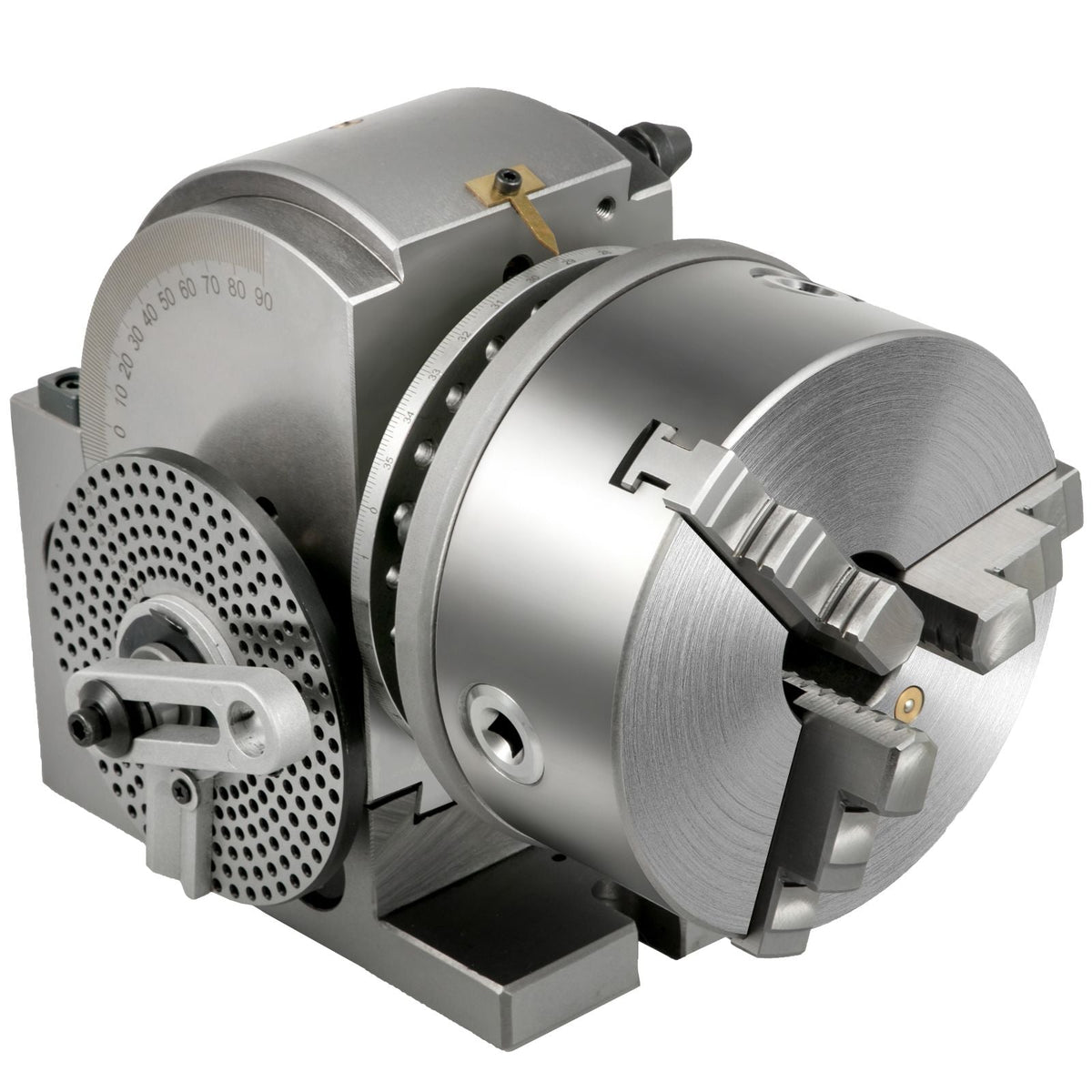 Dividing Head BS-1 Dividing Head Set 6\" 3-jaw Chuck Semi Universal Milling Set with 6\" Chuck+Tailstock+Dividing Plates for Milling Grinding Drilling Machine