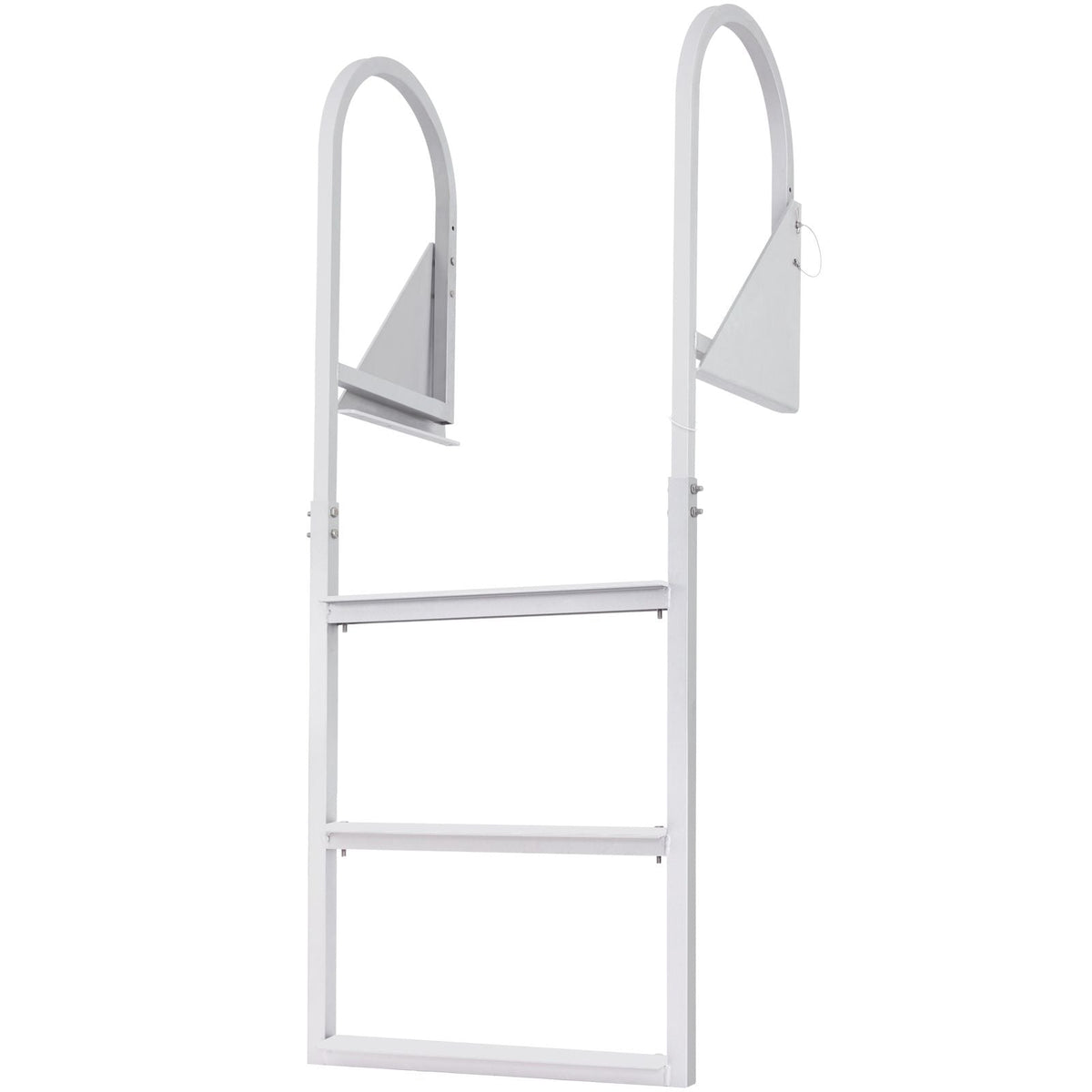 Dock Ladder, Flip-Up 3 Steps, 350 lbs Load Capacity, Aluminum Alloy Pontoon Boat Ladder with 2'' Wide Step & Nonslip Rubber Mat, Easy to Install for Ship/Lake/Pool/Marine Boarding