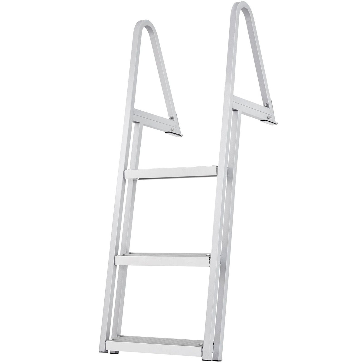 Dock Ladder, Removable 3 Steps, 350 lbs Load Capacity, Aluminum Alloy Pontoon Boat Ladder with 4'' Wide Step & Nonslip Mat, Easy to Install for Ship/Lake/Pool/Marine Boarding