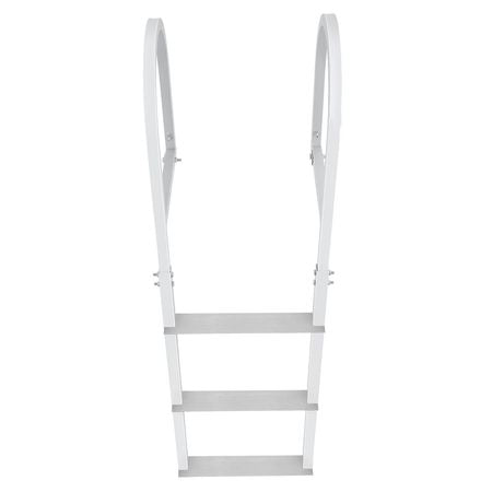 Dock Ladder, Removable 3 Steps, 500 lbs Load Capacity, Aluminum Alloy Pontoon Boat Ladder with 3.1'' Wide Step & Nonslip Rubber Mat, Easy to Install for Ship/Lake/Pool/Marine Boarding