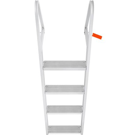 Dock Ladder, Removable 4 Steps, 350 lbs Load Capacity, Aluminum Alloy Pontoon Boat Ladder with 4'' Wide Step & Nonslip Mat, Easy to Install for Ship/Lake/Pool/Marine Boarding