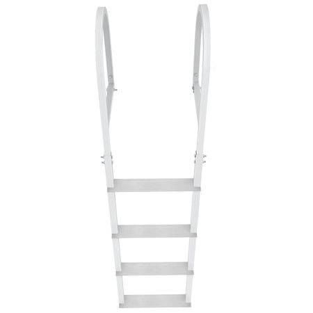 Dock Ladder, Removable 4 Steps, 500 lbs Load Capacity, Aluminum Alloy Pontoon Boat Ladder with 3.1'' Wide Step & Nonslip Rubber Mat, Easy to Install for Ship/Lake/Pool/Marine Boarding